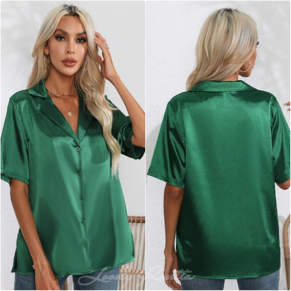 Classic Buttoned Collared Neck Short Sleeve Shirt - Picture 6 of 9